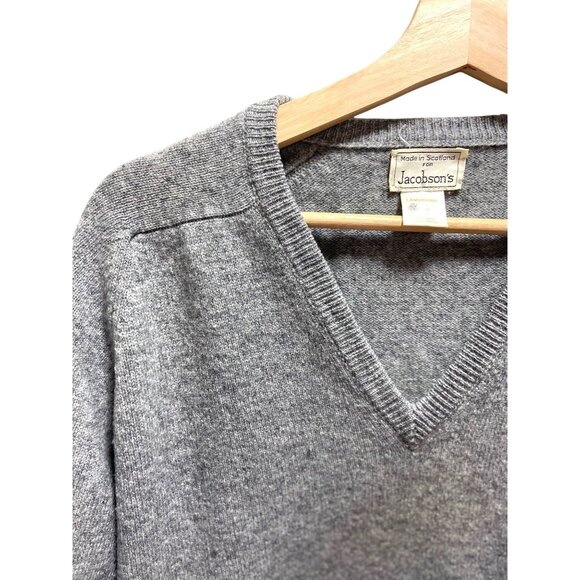 Jacobson’s Made In Scotland Mens 100% Lambs Wool Sweater Gray Size M - Picture 7 of 11